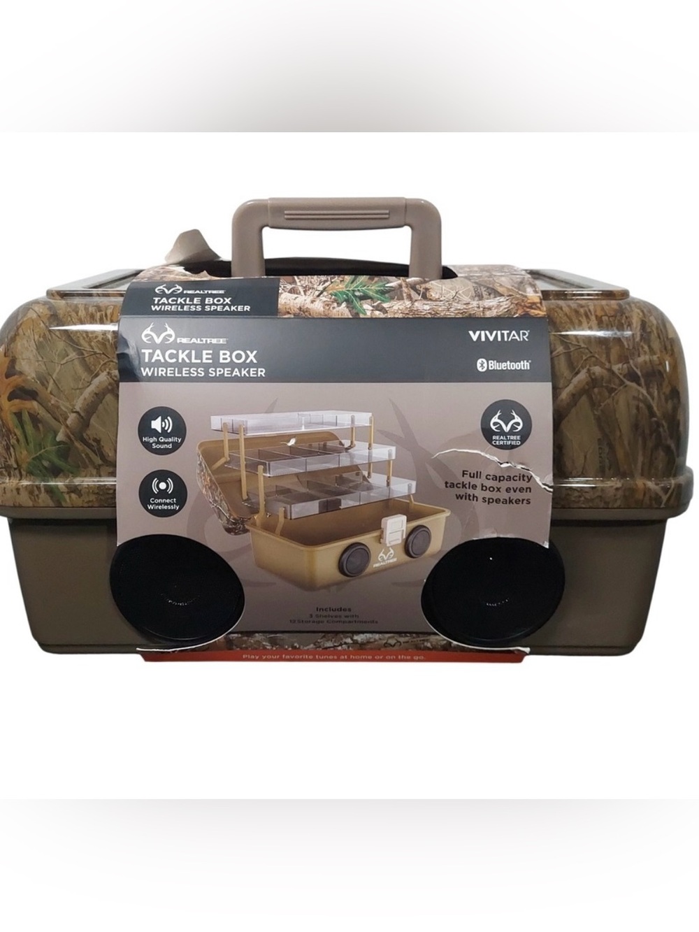 Realtree Camo/Olive Tackle Box Bluetooth Speaker
